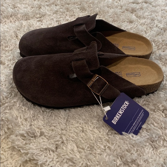 Birkenstock Boston Clogs Mocha Woman’s Sizes 36 37 39 Soft Footbed Narrow - Picture 2 of 2
